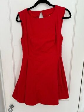 Maeve Red Denim Fit & Flare Dress